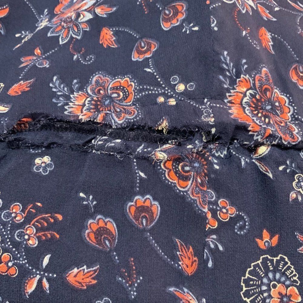 Joie Silk Blue Pink Floral Long Sleeve Drop Waist Tunic Mini Dress Small - Picture 11 of 12